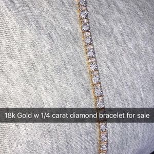 1/4 carat 24k gold diamond tennis bracelet